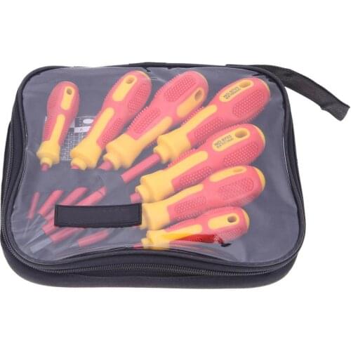 Insulated Screwdriver Set Withstand Voltage 1000V Precision Magnetic Phillips Slotted For Electrician Repair Hand Tool Kit