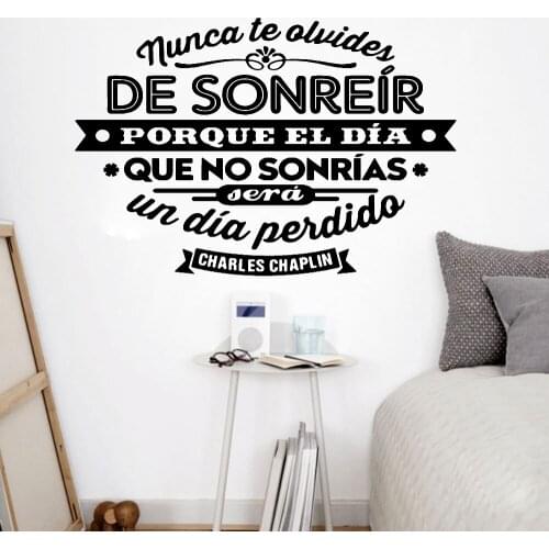 Charles Chaplin Wall Decals Spain Inspirational Quotes For Living Room Home Decoration Modern Office Vinyl Wall Decals Y532