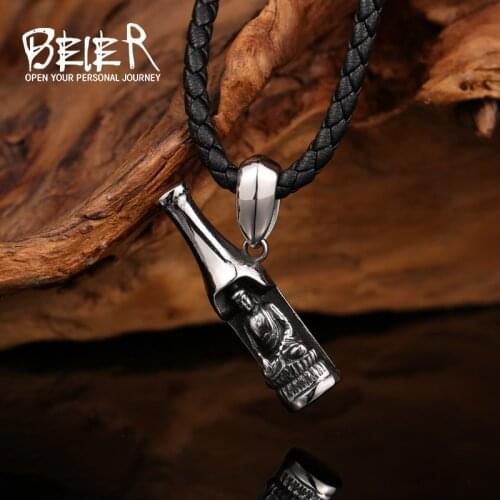 Stainless Steel Bottle Statue of Buddha Pendant Chain Necklace men Jewelry LHP169