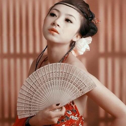 Delicate Bamboo Fan Folding Wooden Carved Hand Fans Chinese Style Performance Craft Fan Holiday Gift Collection