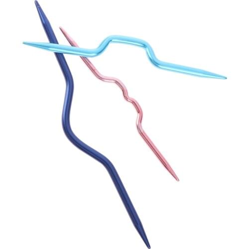 New 3pcs Aluminum Twist Curved Needles Scarf Sweater Knitting DIY Weaving Tool Craft high quality
