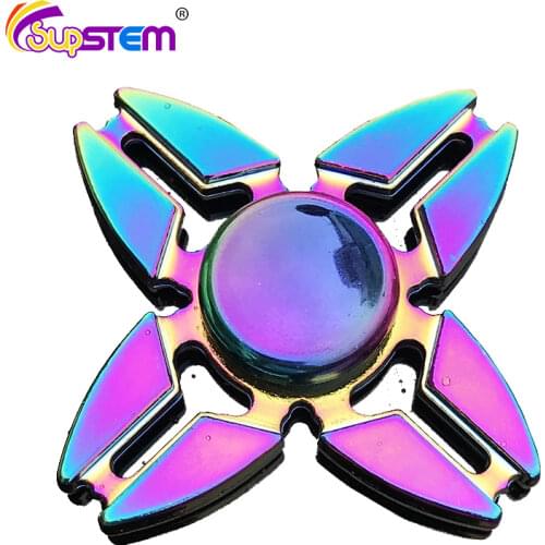 Metal Rainbow Color Alloy Fidget Hand Spinner Toy Fidget Alloy Relief Stress Toy Relieve Autism And Work Stress Gift Kid Adult
