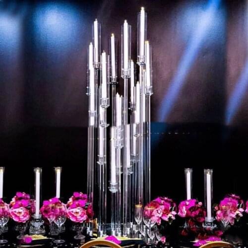 New style crystal candlestick crystal clear candelabra for wedding table centerpieces qq524