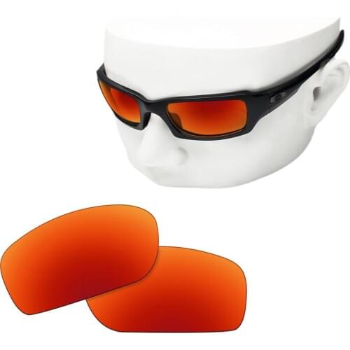 OOWLIT Polarized Replacement Lenses of Fire Red Mirror for-Oakley Fives Squared Sunglasses