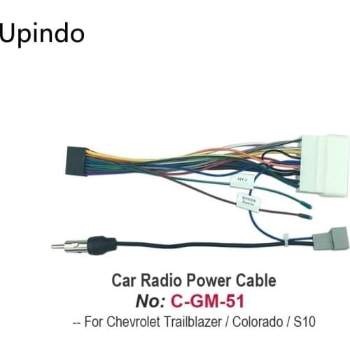 Car Radio Cable Adapter Android Audio Media Player Power Wiring Harness Connector Socket for Chevrolet Trailblazer Colorado S10