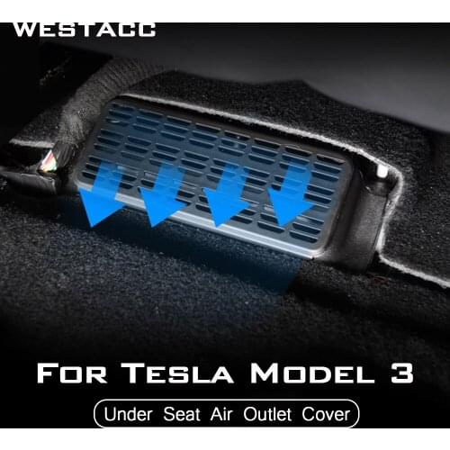 Car Under Seat Air Outlet Vent Dustproof Protective Cover Trim for Tesla Model 3 2016 - 2021 Interior Accessories