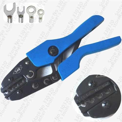 Hand crimping tools for non-insulated terminals cable lug ratchet crimping pliers 0.5-16mm2 AN-0516