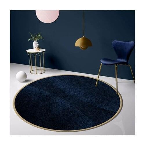 Modern Solid Color Carpet Green Blue Round Sofa Chair Living Room Decoration Non-Slip Floor Mat