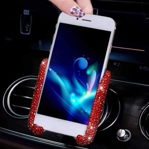 Gravity Universal Car Phone Holder Women Diamond Crystal Car Air Vent Mount Mobile Phone Holder Stand In Car For IPhone Samsung