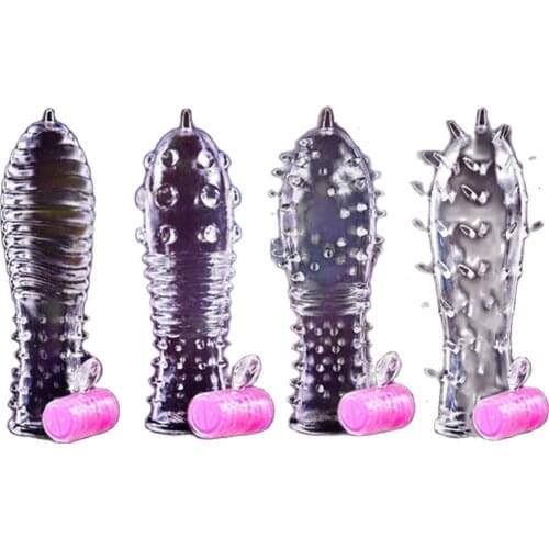 Penis vibrators Condom Reusable Penis Sleeve Extender Realistic Extension Sex Toy for Men Cock Enlarger Sex Delay Ejaculation