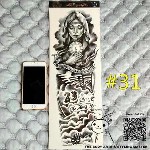 SHNAPIGN "Tears of Mother"Full Sleeve Temporary Body Art 48*17cm Flash Tattoo Stickers Waterproof Tatto Adult Sex Products Henna