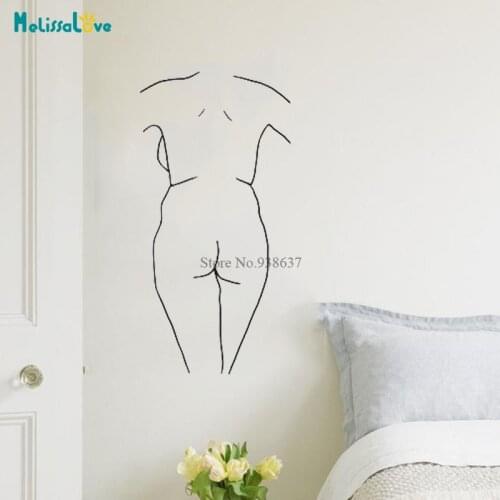 Female Body Positive One Line Art Decal Minimalist Windows Decor Living Room Home Decoration Removable Vinyl Wall Stickers BD652