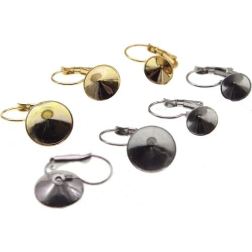 10pcs 6 8 10 12 mm Stainless Steel Blank French Lever Earring Hook Setting Tray Cabochon Setting Cameo Base DIY Jewelry Findings
