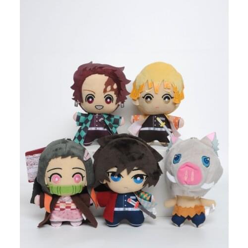 15cm Anime Demon Slayer: Kimetsu no Yaiba Kamado Tanjirou Nezuko Agatsuma Zenitsu Soft Stuffed Plush Toys Keychain Pendant Doll