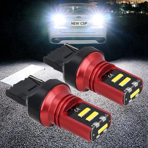 2Pcs New T20 7440 W21W WY21W Super Bright CSP LED Car Brake Bulbs Turn Signals Auto Backup Reverse Lamps Daytime Running Lights