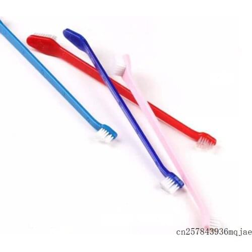 200pcs Pet Toothbrush Mouth Cleaning Toothbrushes Pet Cat Dog Tooth Finger Brush Plastic Cat Brushes Dental Care