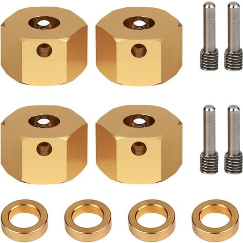 4PCS/Set Brass 12MM Wheel Hex Extended Adapter for 1/10 RC Crawler Axial SCX10 III AXI03007 6/8/9/10mm