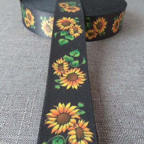 50 yards sunflower bag accessory 38mm webbing ribbon straps dog collar leash harness purse garment decoration belt waistband