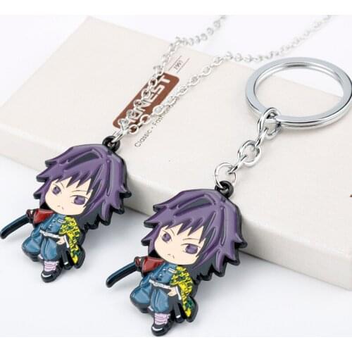 New Trendy Anime Demon Slayer Kamado Tanjirou Pendant Necklaces Fashion Caroon Necklaces Jewelry Gift For Friends