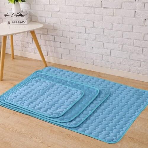 Pet Accessories Summer Cooling Mat Cat Dog Beds Pet Ice Cool Cold Silk Cushion Puppy Sleeping Blanket Waterproof Dog Bed