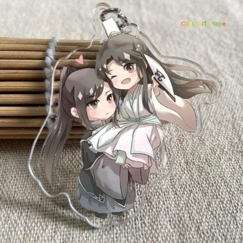 Anime Tian Guan Ci Fu Hua Cheng Xie Lian Acrylic Keychain Stand Figure Cosplay Small Pendant Key rings Cartoon Xmas Gifts