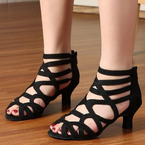 Ballroom Dance Shoes Latin Dance Shoes Women Shoes Puma Shoes Women Black Cuban Heel Soft Outsole IDancing