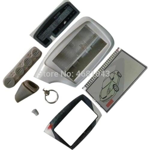 Keychain Body Case + LCD Display Metal Pins For Russian Scher-Khan Magicar 5 6 Car Alarm System LCD Remote Control Scher Khan