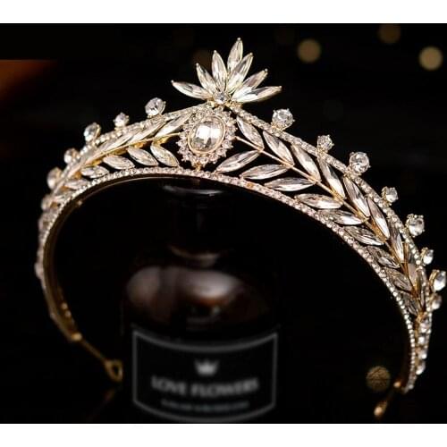Luxury Crystal Bridal Tiaras Headband Wedding Crown Women Pageant Rhinestone Diadem Indian Hair Jewelry Baroque Hair Accessories