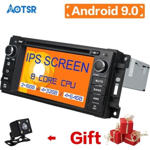 DSP IPS Android 9.0 64 RAM Car DVD Player for Sebring 2006/300C/Grand Cherokee/Compass/Wrangler/Journey 2010 Multimedia 6.2 inch