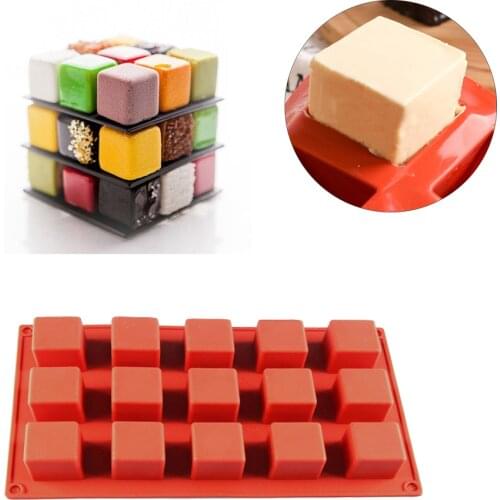 Making Chocolate Cake Mold Kitchen dining and bar supplies 15 Grids Square Silicone Soap Molds Handmade Soap For DIY Soap