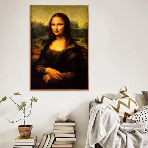 Da Vincs Famous Oil Painting Mona Lisa Canvas Portrait Art Wall Art Posters Prints Wall Pictures for Living Room Home Cuadros