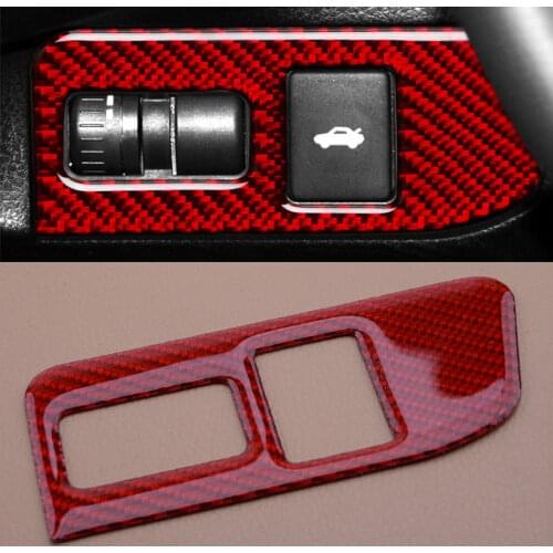 Red Carbon Fiber Rear Trunk Switch Trim Cover Frame Sticker Fit For Subaru BRZ Toyota 86 2013 2014 2015 2016 2017