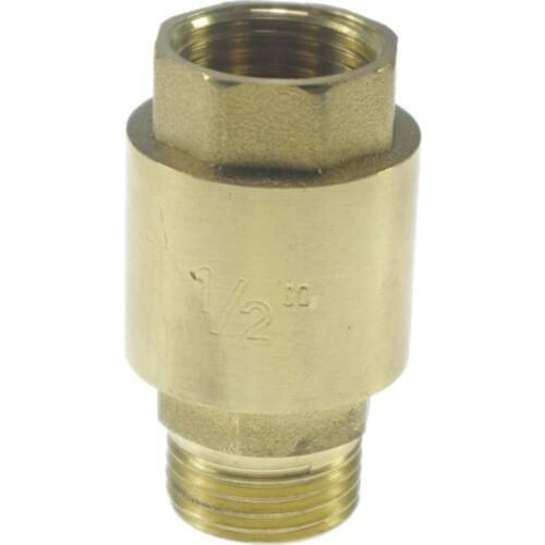 Brass 1/2" Female Male BSPP Thread In-Line Check Valve Spring Vertical QTY1