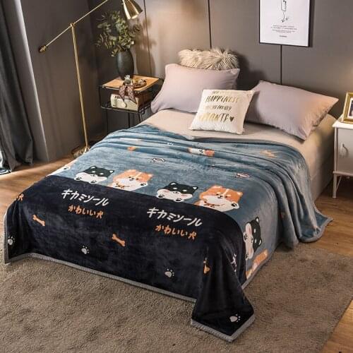 Cartoon Milk Fleece Double Thick Blankets Heavy Warm Mantas Cama Decke Deken Koc for Nap Bedspread Sofa Para Bebe Coperta Divano