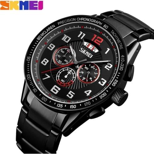 Men Watch Large Dial Calendar Timing Personality Top Luxury Stainless Steel Watches Waterproof Relogio Masculino Quartz-Watch