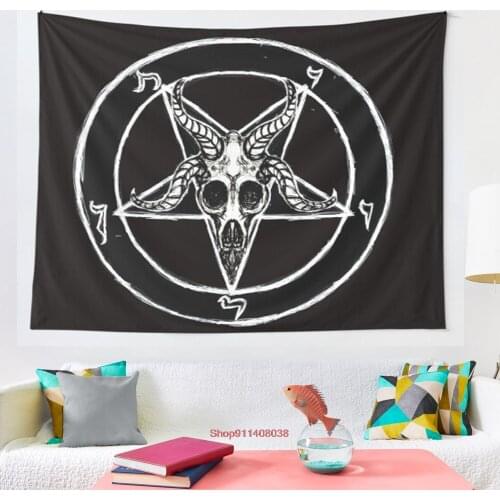 Baphomet Pentagram tapestry bedroom home decoration New Year party large size Tapestry Wall Tapestry Bohemian decorative