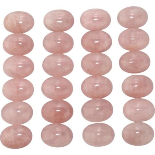 Natural Rose Pink Quartz Bead Cabochon 8x10mm,10x14,12x16,13x18,18x25,22x30mm Oval Gem Stone Cabochon Ring Face,10pcs/lot