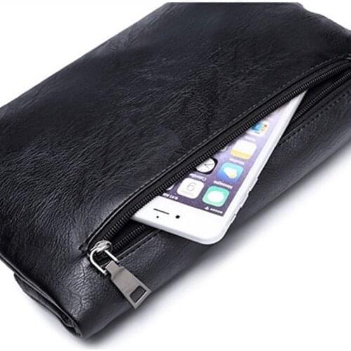 Latest Fashion mens PU Leather Envelope Bag Casual Clutch Bag Handbag