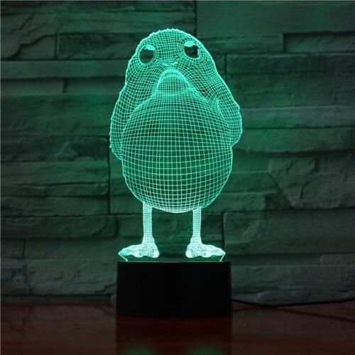 New 3D LED Night Light Cute Chick Birds Shape with 7 Colors USB Touch Home Party Decorative Lights As Kids Birthday Gift
