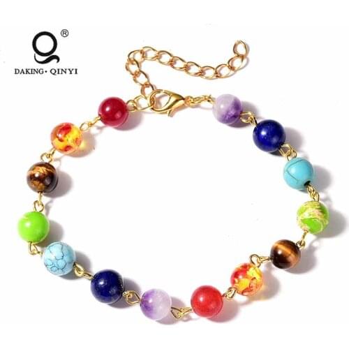 Wholesale custom Personalized natural stone beads chakra bracelet jewelry