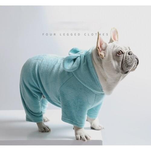 Autumn and Winter Rabbit Ears Dog Hoodies Four-legged Thick Clothes French Bulldog Dog Winter Jumpsuit Cute Kawaii Clothes
