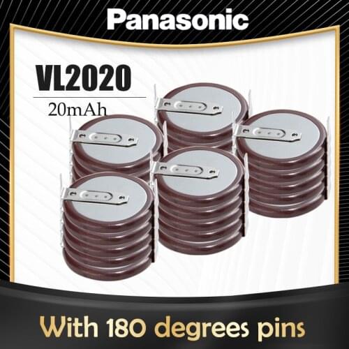 50PCS Panasonic VL2020 VL 2020 3V 20mAh Rechargeable Lithium Battery with 2 Pin Horizontal 180 Degrees Legs For BMW Remote Key