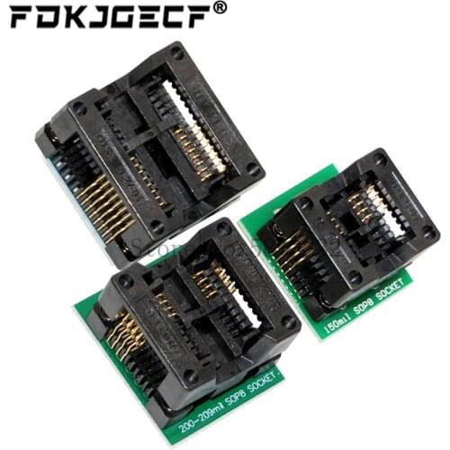 SOP16 to DIP8 Wide-body Seat Wide 150mil 200mil 208mil 300mil Programmer SOP8 Adapter Socket for EZP2010 EZP2013 CH341A IC test