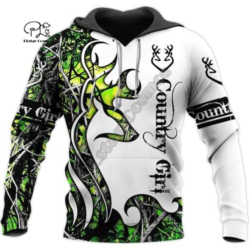 NewFashion Country Girl Hunter Deer Hunting Animal Camouflag Tattoo Pullover Tracksuit Sweatshirts Men/Women 3Dprint Hoodies S19