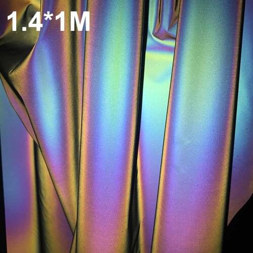 Rainbow Reflective Fabric Holographic Fabric Mermaid Fabric Silver Fashion At Night for Clothing PatchWork Sewing Art