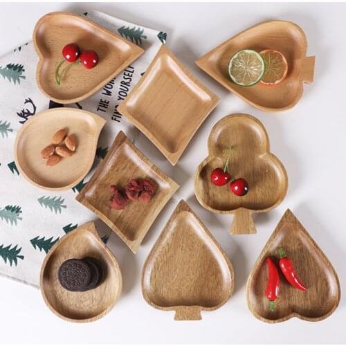 Gravy Boats Japanese Irregular Fruit Dishes Wooden Saucer Tea Tray Dessert Dinner Breakfast Plate Tableware Kitchen supplies 11