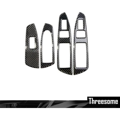 SRXTZM Carbon Fiber Car Window Lifter Control Frame Window Switch Decor Armrest Panel Sticker For Bmw F01 2009-2015
