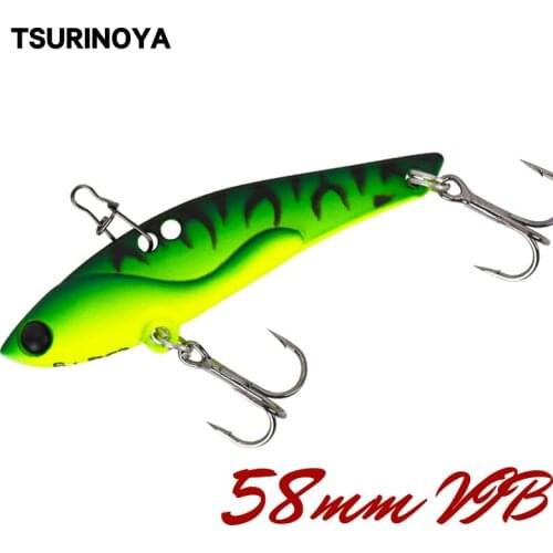 TSURINOYA TEPAN VIB Metal Hard Fishing Lure DW53 Winter Ice Jigging Metal Sinking Hard Bait 58mm 11g Vibration Wobblers Swimbait