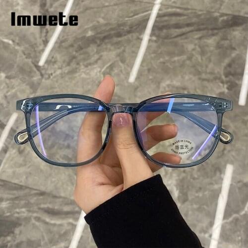 Imwete Vintage Glasses Frame Women Men Blocking Bule Light Computer Spectacles Fashion Oversizes Eyewear Frames 2021