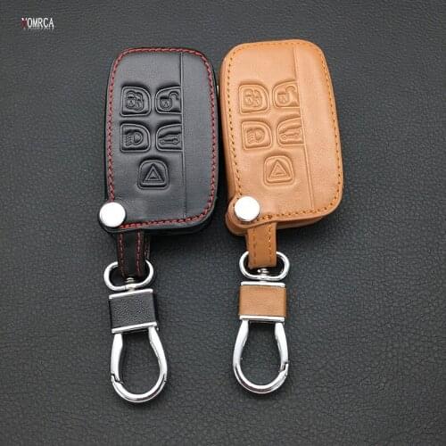 High quality new design style leather car key cover case for Land Rover a9 range rover freelander Evoque discovery keychain HOT